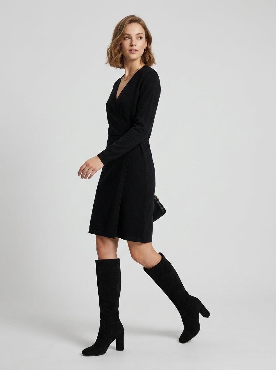 Liorenne | Women’s Knee-High Boots with Pointed Toe, Low Block Heel & Wide Shaft