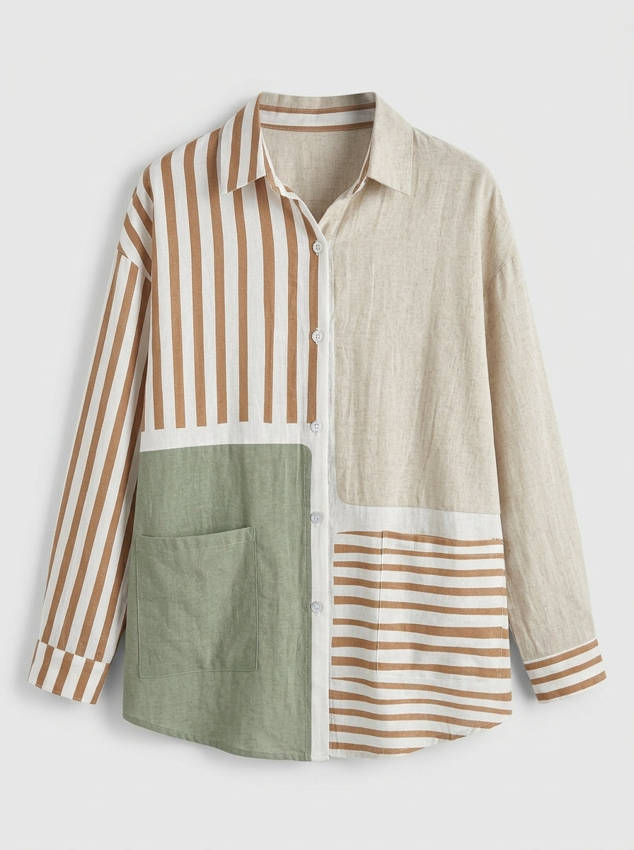 Lucasta | Women’s Vintage Blouse – Long Sleeve Button-Up Top