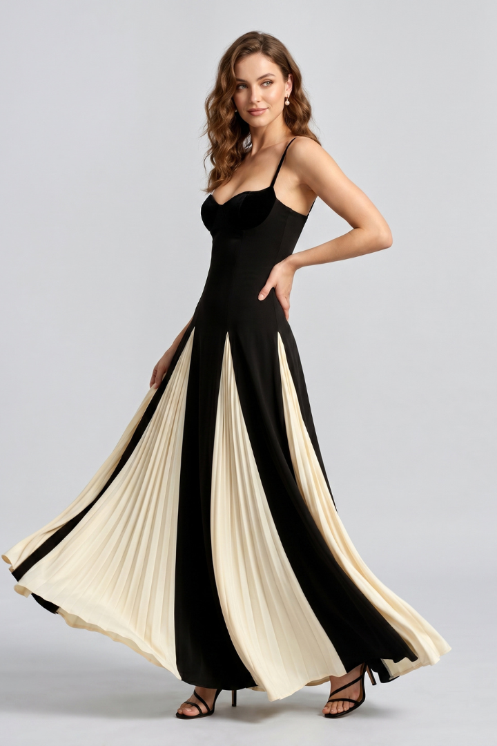 Lucia | Women’s Maxi Dress, Panelled Skirt, Sleeveless Long Casual Elegant Dress