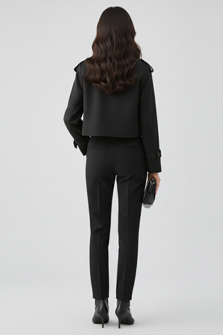 Luminelle | Women’s Cropped Jacket – Lapel Collar, Boxy Fit