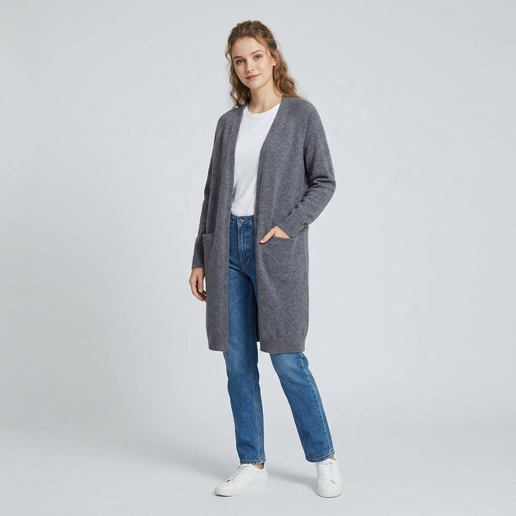 Lysoria | Luxury Women’s Cardigan –  Long Design with Open Front