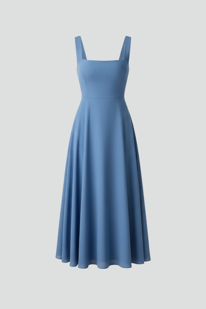 Maira | Women's Sleeveless Midi Dress – Elegant Fit & Flare Dress, Asymmetric Hem