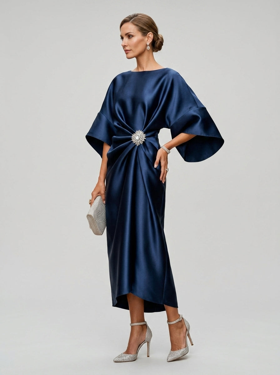 Mairwen | Women’s Satin Maxi Dress – Elegant Evening Gown, Silk-Look Finish