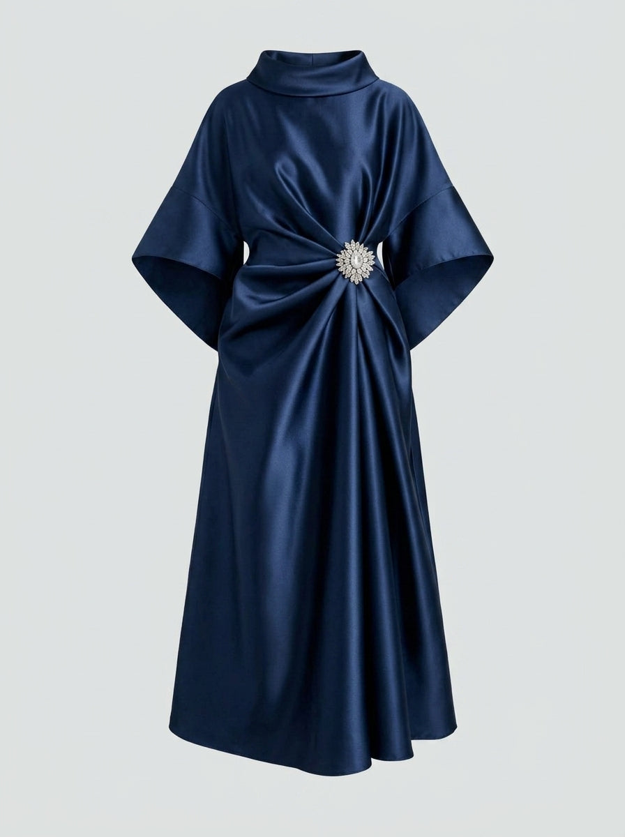 Mairwen | Women’s Satin Maxi Dress – Elegant Evening Gown, Silk-Look Finish