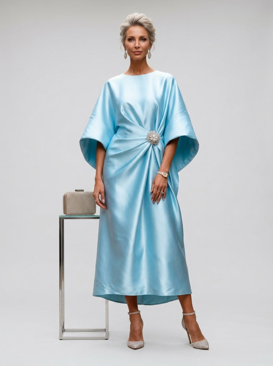 Mairwen | Women’s Satin Maxi Dress – Elegant Evening Gown, Silk-Look Finish