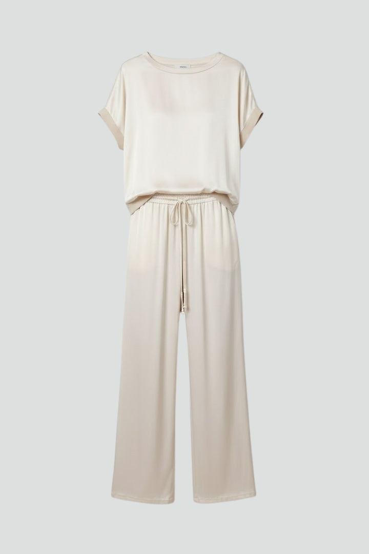 Margot | Women’s 2-Piece Set – Straight Cut Top & Wide Leg Pants, Full Length Co-Ord Set