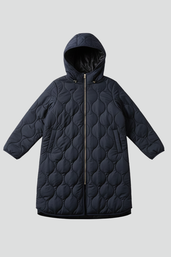 Maribel | Women’s Quilted Coat with Hood, Full-Zip Closure, Long Sleeves & Side Pockets
