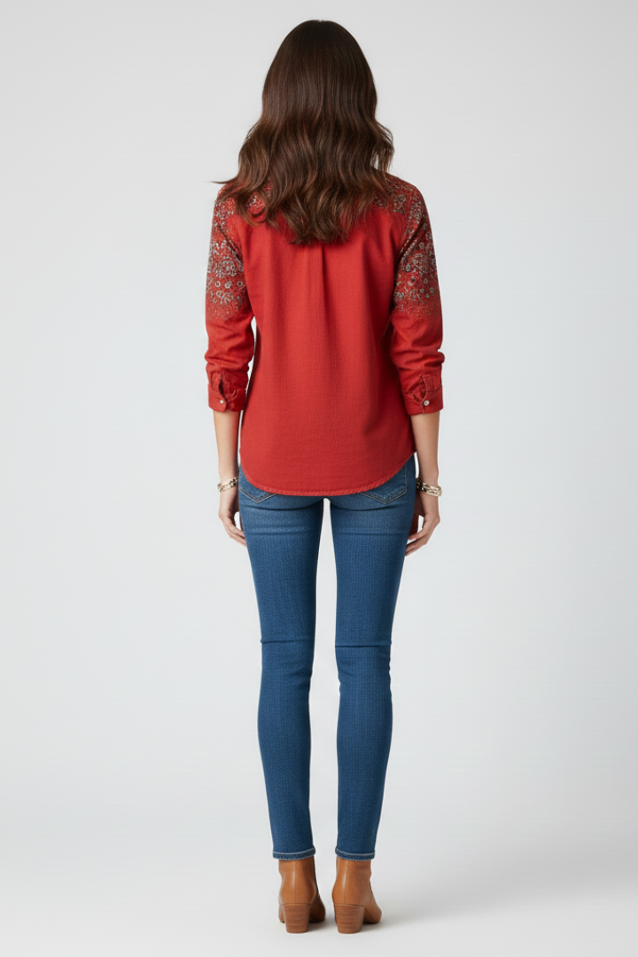 Mirelle | Women's Long Sleeve Shirt – Classic Collar Button-Up Blouse