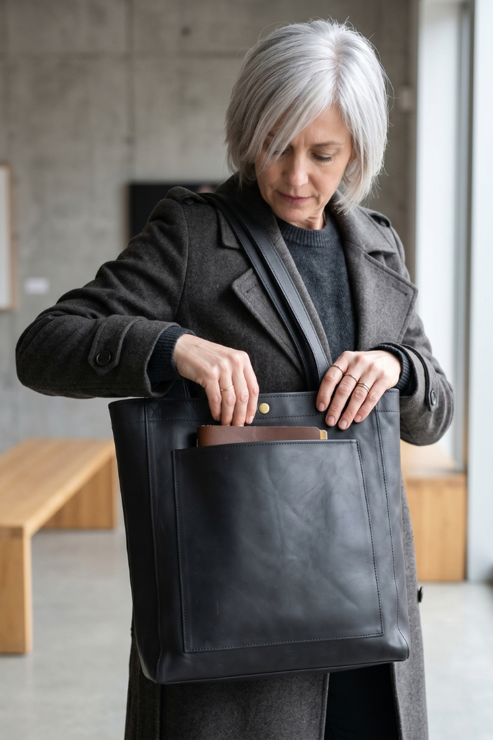 ModuCarry | Women’s Leather Handbag with Multiple Compartments – Structured Organizer Bag