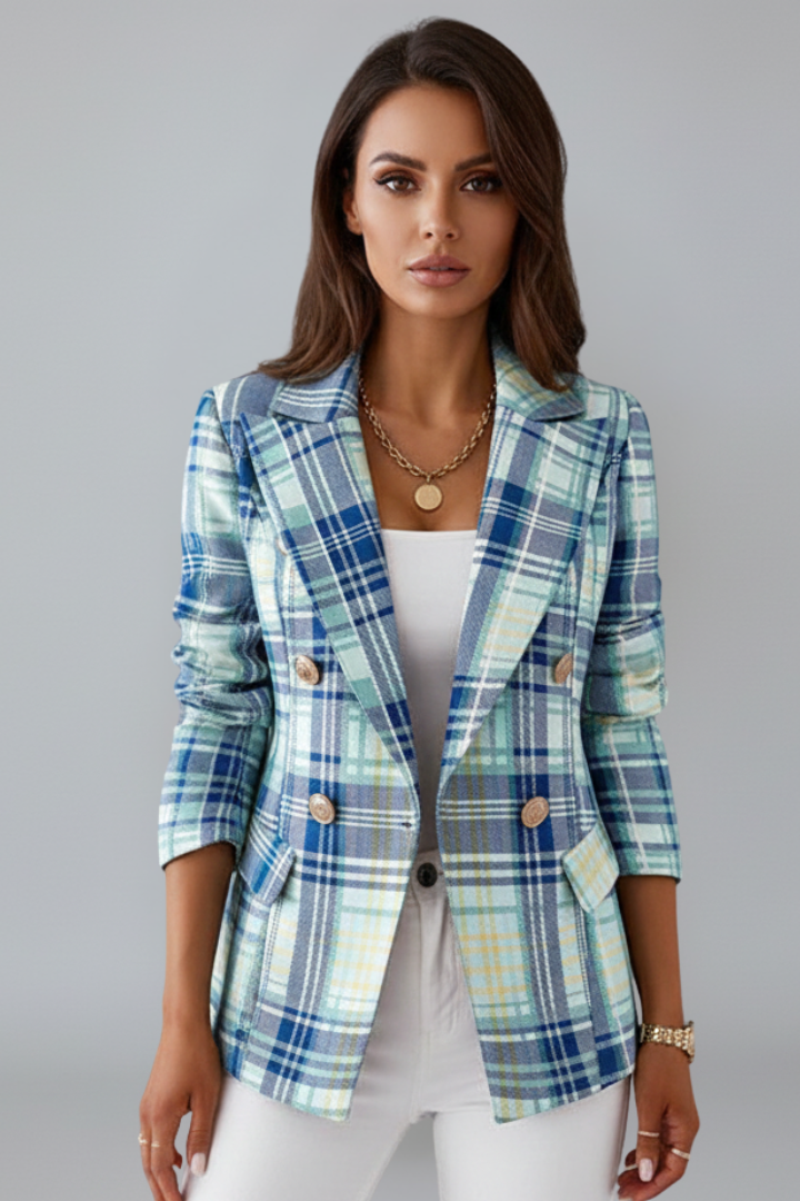 Myra | Women’s Textured Blazer with Lapels – Structured, Open Front, Smart Casual Jacket