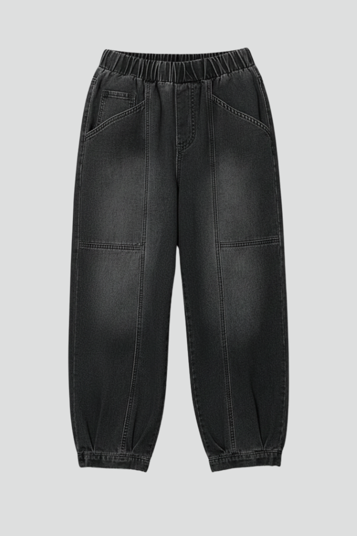 Nerine | Women's Tapered Leg Jeans – Stretch Waist Casual Denim Pants