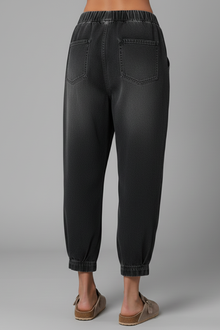 Nerine | Women's Tapered Leg Jeans – Stretch Waist Casual Denim Pants