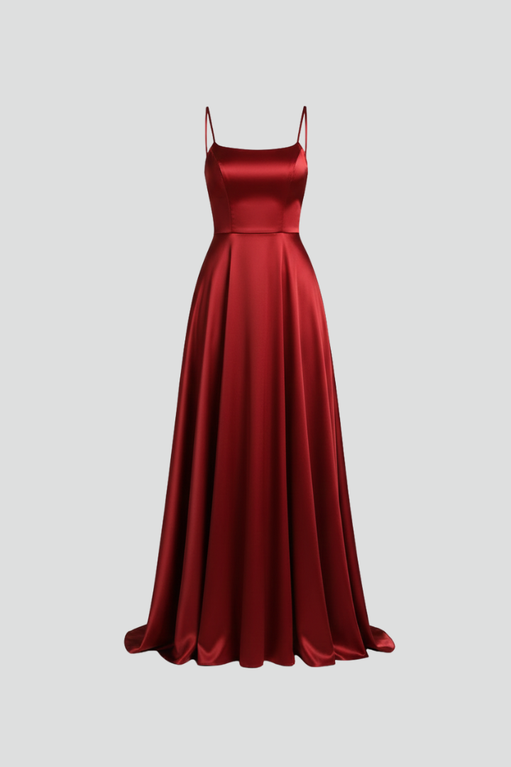 Nireya | Women's Elegant Maxi Dress – Shoulder Strap Long Dress with Front Slit