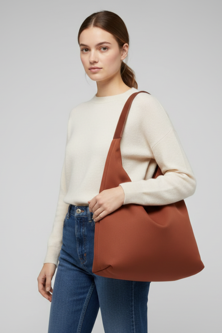 Novira | Women’s Shoulder Bag Single Strap – Wide Base Hobo Handbag, Matte Minimalist Tote