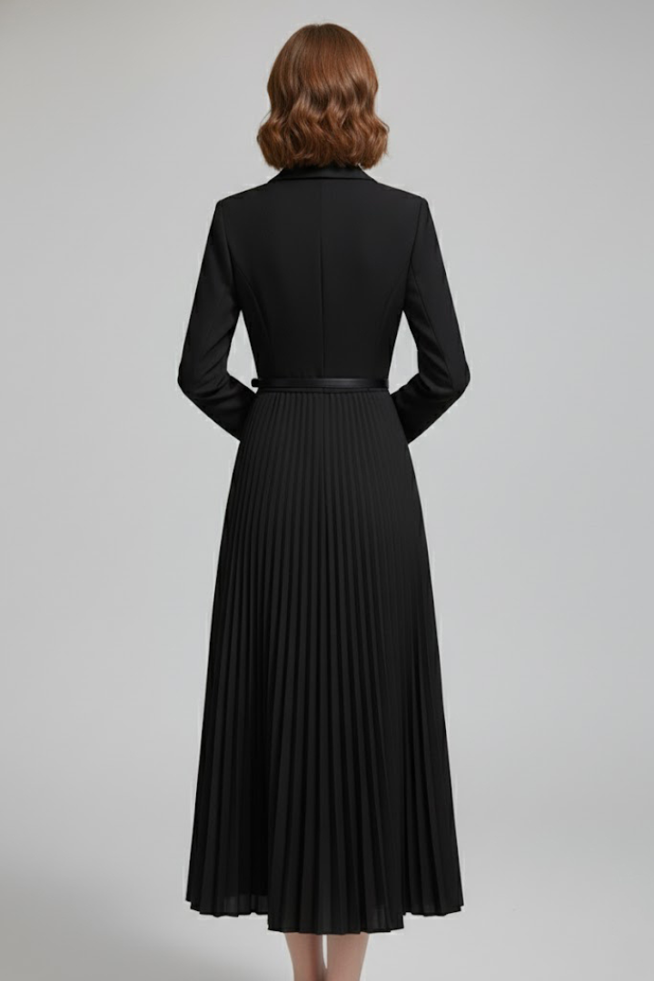 Nymera | Women’s Blazer Dress with Belt – Pleated Mini/Midi Structured Formal Dress