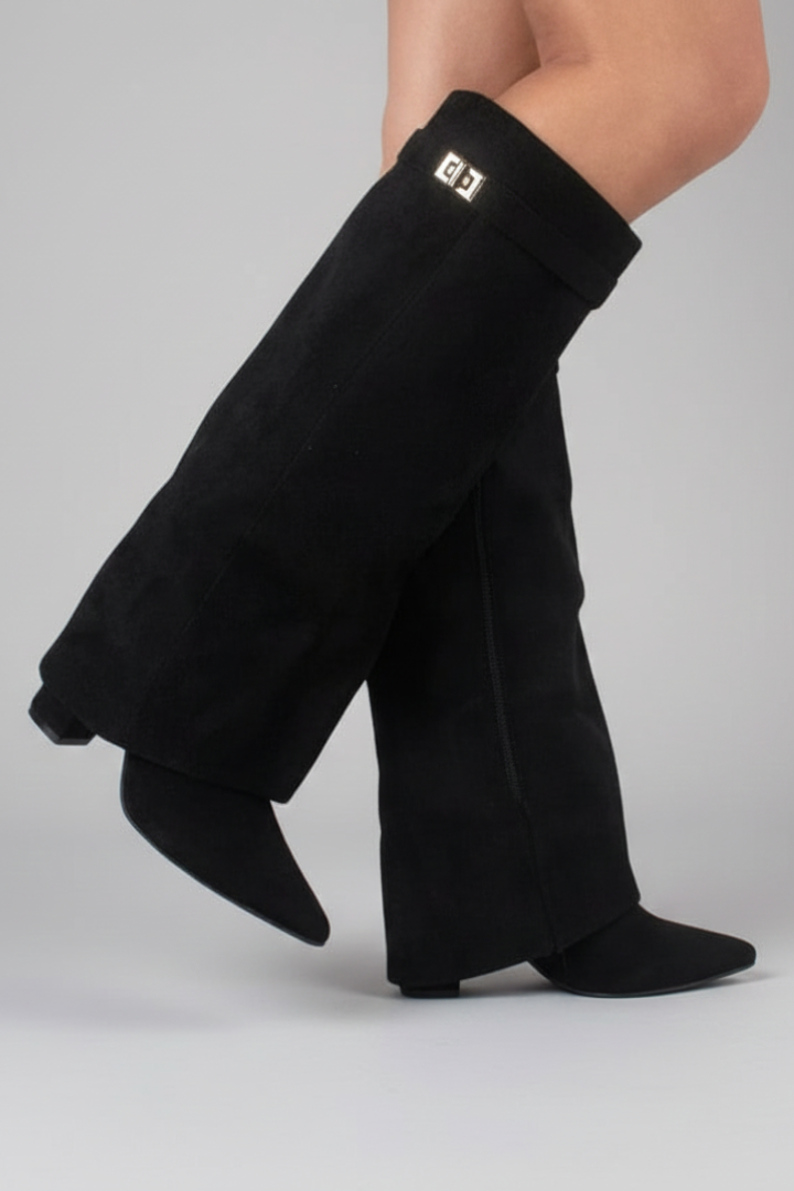 Orielle | Women's Knee-High Boots – Wide Calf Opening Block Heel Boots