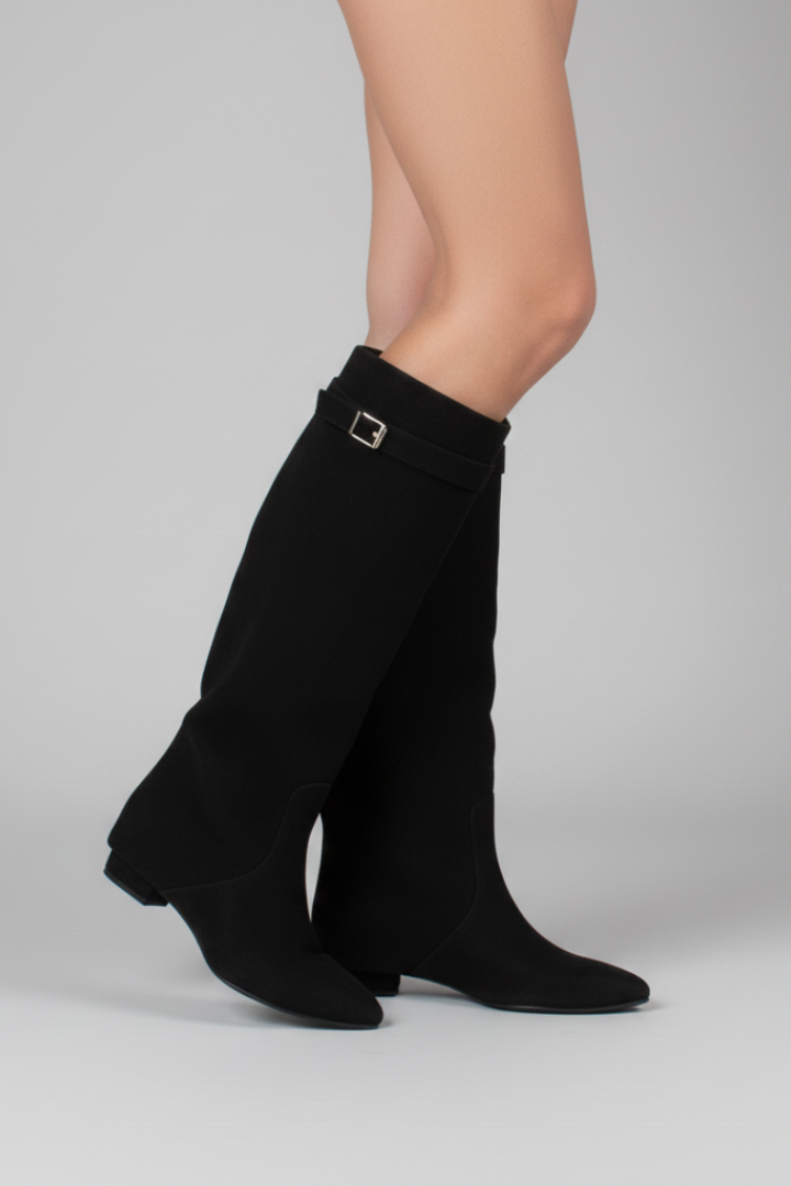 Orielle | Women's Knee-High Boots – Wide Calf Opening Block Heel Boots
