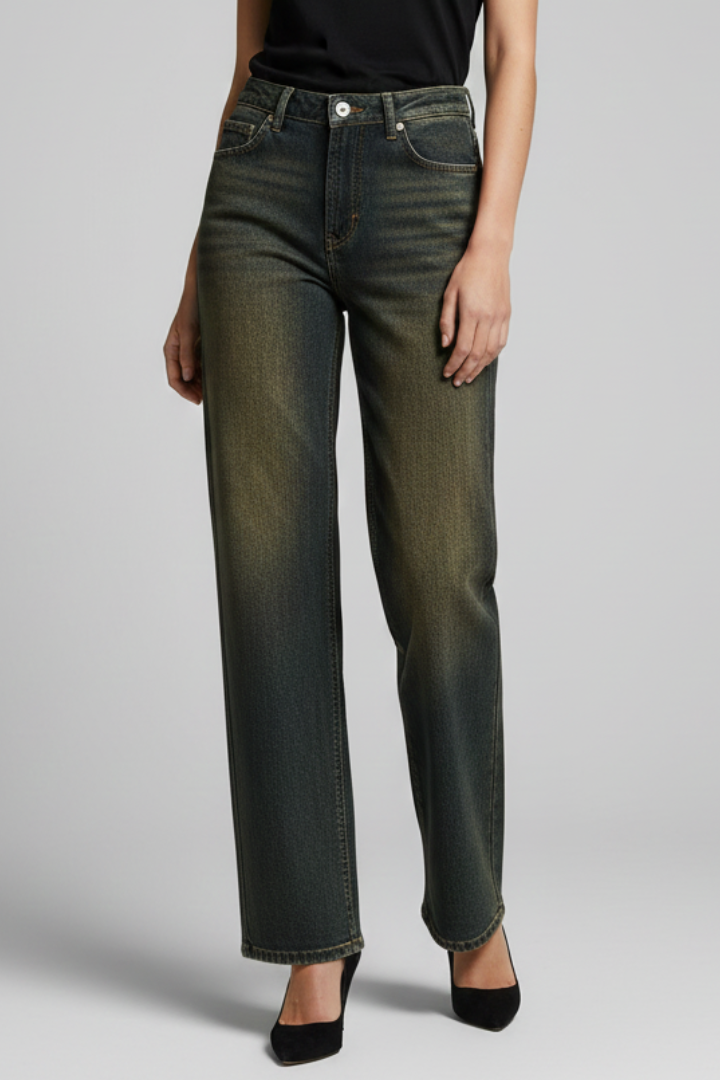 Orlissae | Women’s High-Waisted Straight-Leg Jeans – Regular Fit Denim Pants