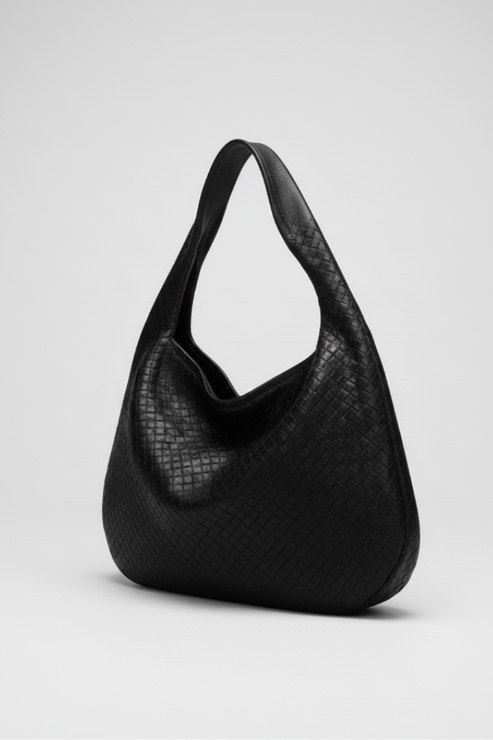 Orvia | Women’s Woven Shoulder Bag – Round Hobo Bag with Single Strap, Textured Handbag