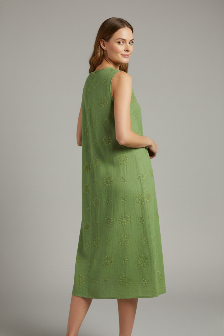 Ovia | Women’s Sleeveless Midi Dress – Round Neck