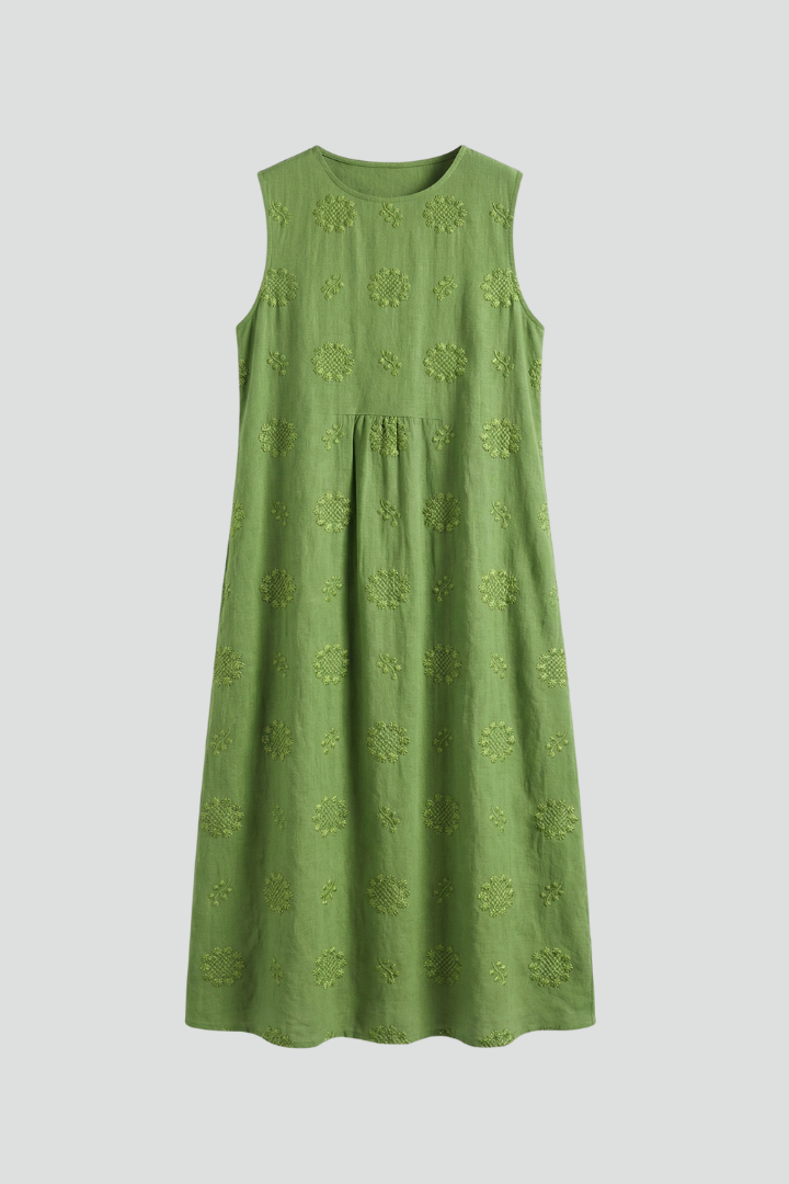 Ovia | Women’s Sleeveless Midi Dress – Round Neck