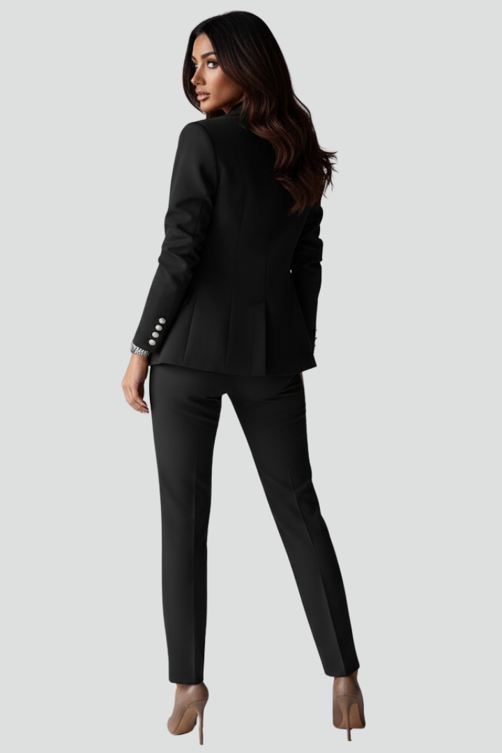 Perrin | Women’s Suit Set – Double-Breasted Blazer & Straight-Leg Trousers