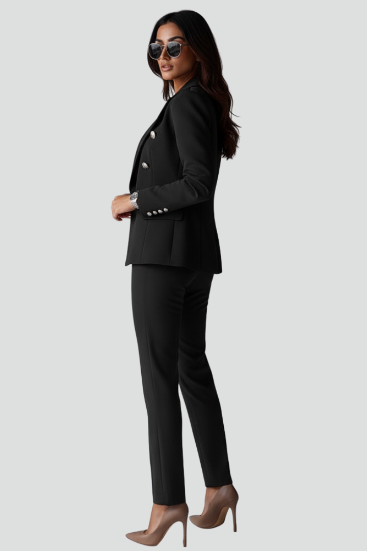Perrin | Women’s Suit Set – Double-Breasted Blazer & Straight-Leg Trousers