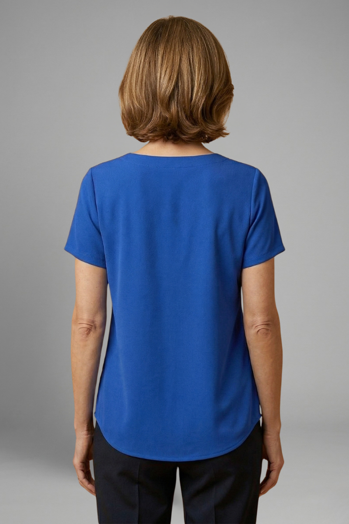 Piper | Women's Square Neck Tunic Top – Short Sleeve Loose Fit Blouse