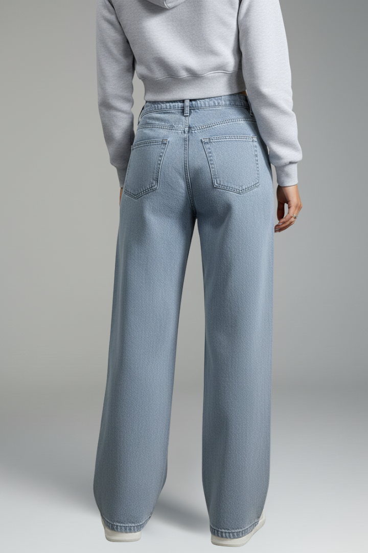 Rely | Women’s Casual Wide Leg Trousers – High Waist Button Fly Straight Pants