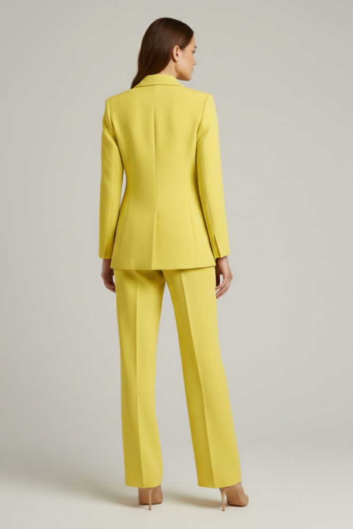 Rhosira | Women’s Tailored Suit Set – Notched Lapel Blazer & High-Waisted Wide-Leg Trousers,