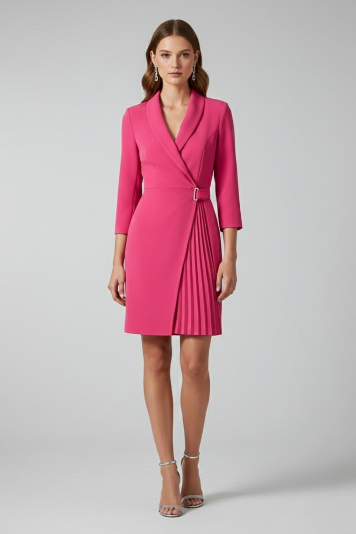 Rosaline | Women’s Blazer Dress – Notched Collar, Long Sleeve, Defined Waist, Straight Hem
