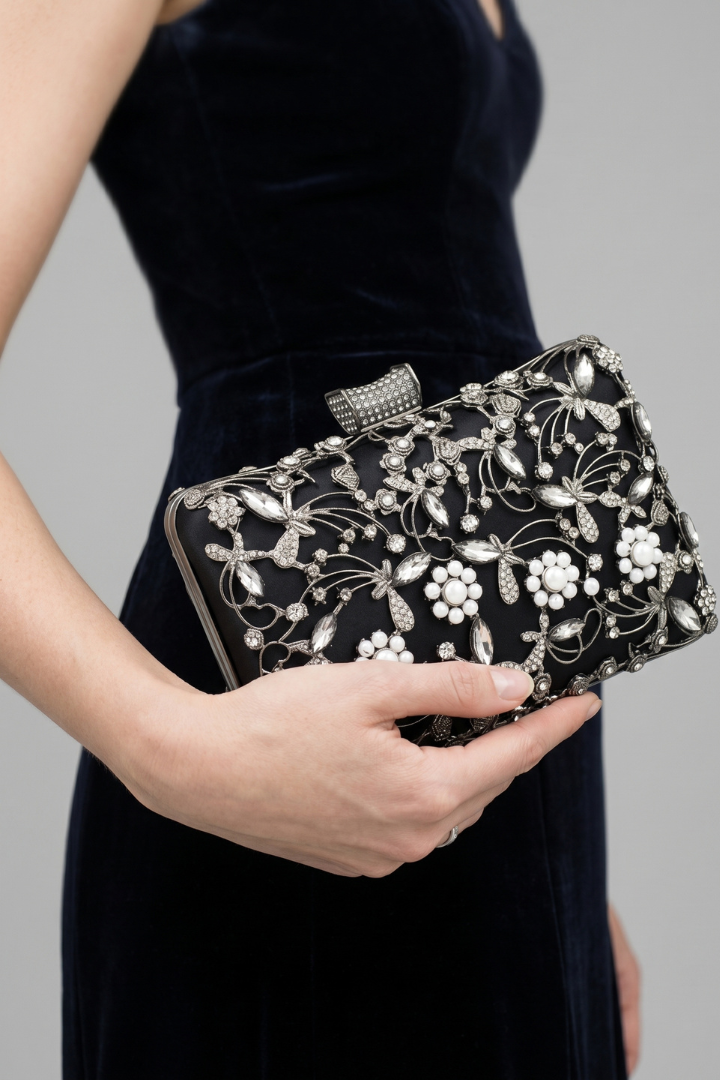 RoyalClutch | Women's Embroidered Evening Clutch Bag, Formal Wedding Party Handbag