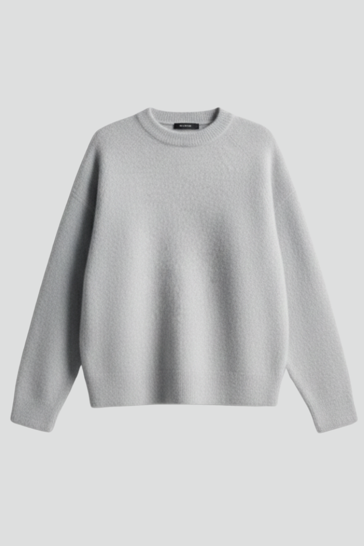 Sabrina | Women's Knit Sweater – Round Neck Relaxed Fit Pullover with Dropped Shoulders