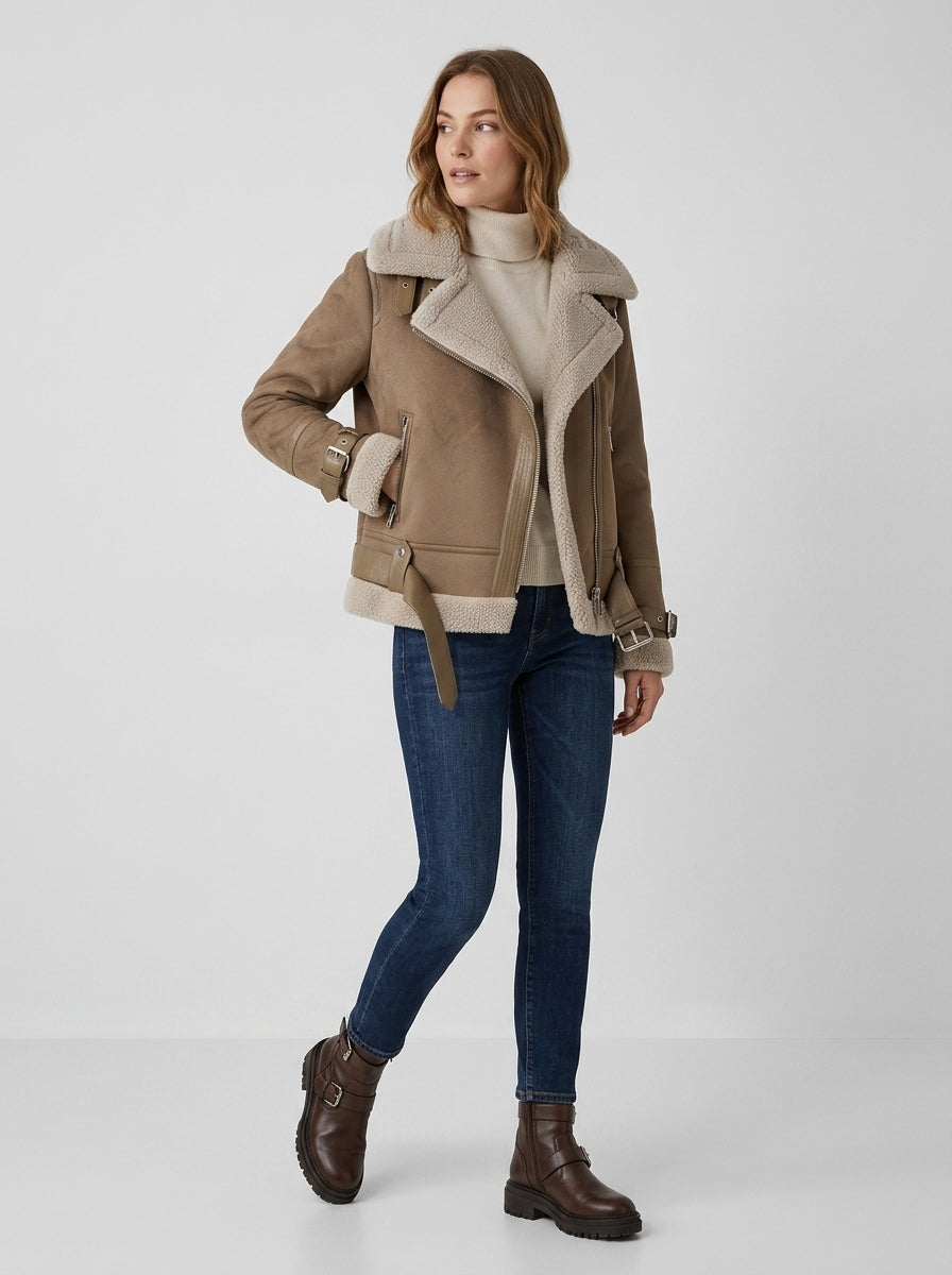 Serelina | Women’s Textured Jacket with Zip Closure – Casual Jacket