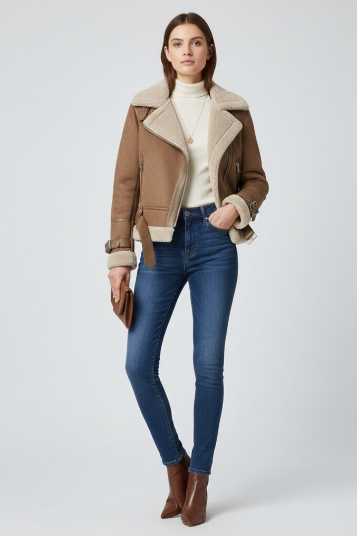 Serelina | Women’s Textured Jacket with Zip Closure – Casual Jacket