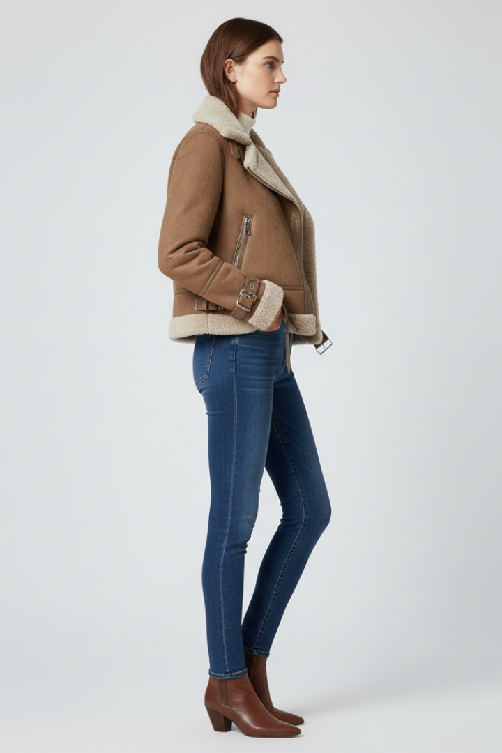 Serelina | Women’s Textured Jacket with Zip Closure – Casual Jacket