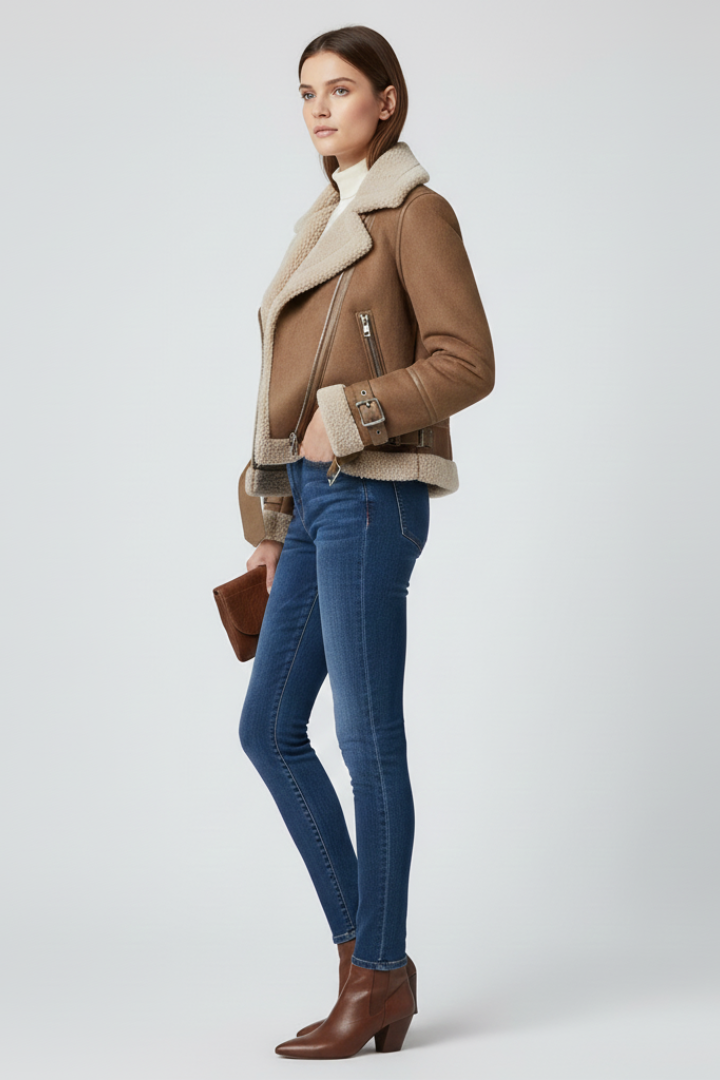 Serelina | Women’s Textured Jacket with Zip Closure – Casual Jacket