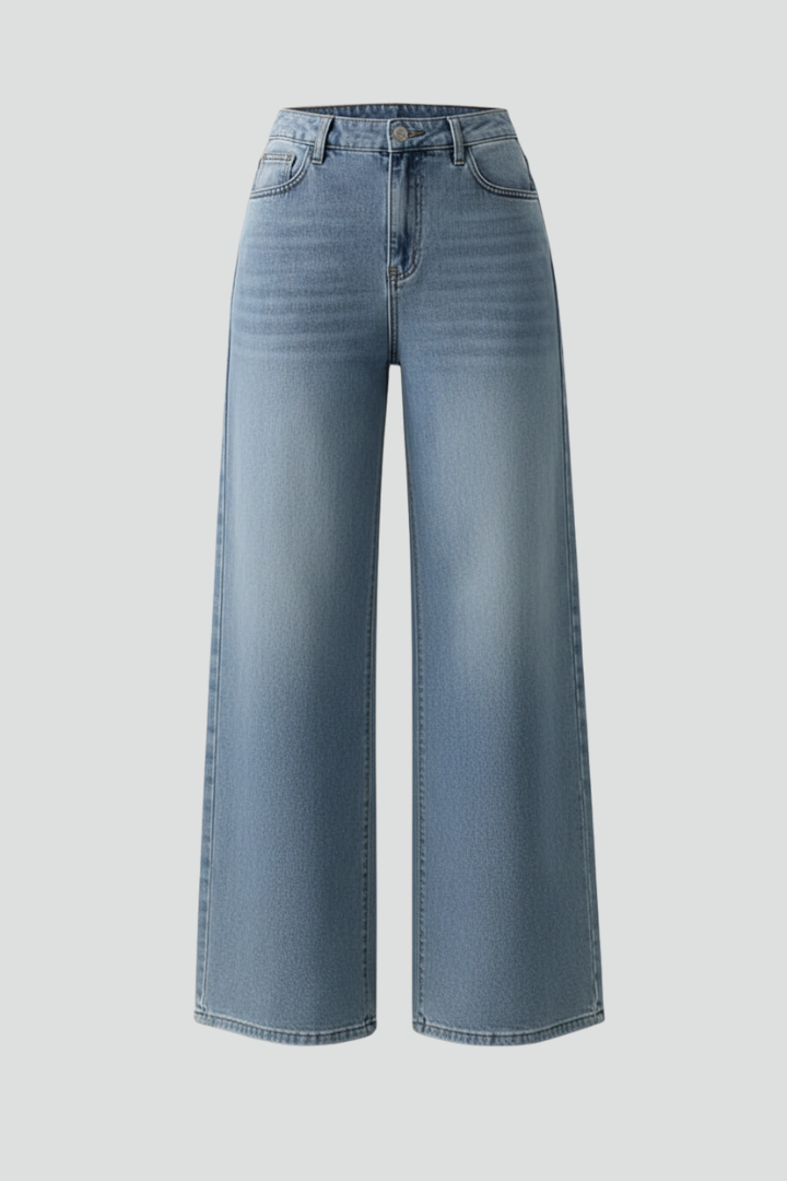 Sienna | Women's Mid-Rise Wide Leg Denim Jeans – Casual Pants with Pockets