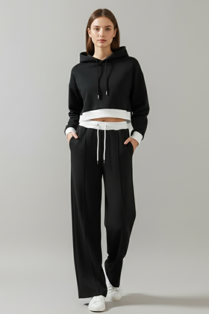 Skye | Women's Hoodie & Wide-Leg Pants Set – Casual Matching 2-Piece Outfit