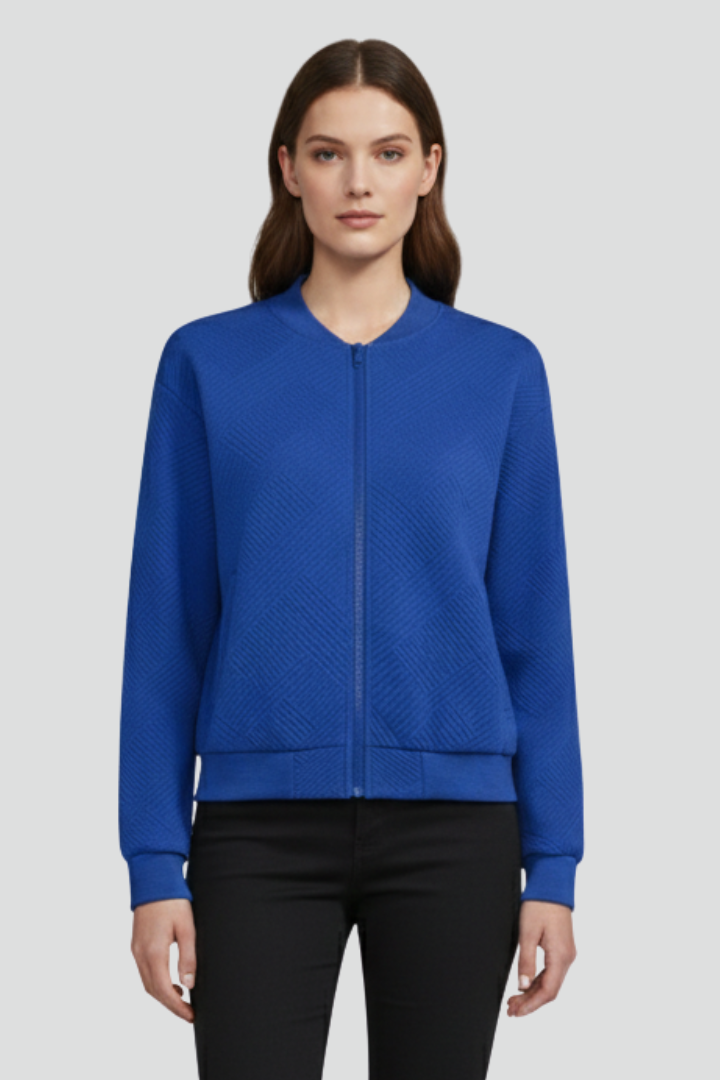 Skylar | Women's Lightweight Textured Jacket – Zip Front Long Sleeve Outerwear