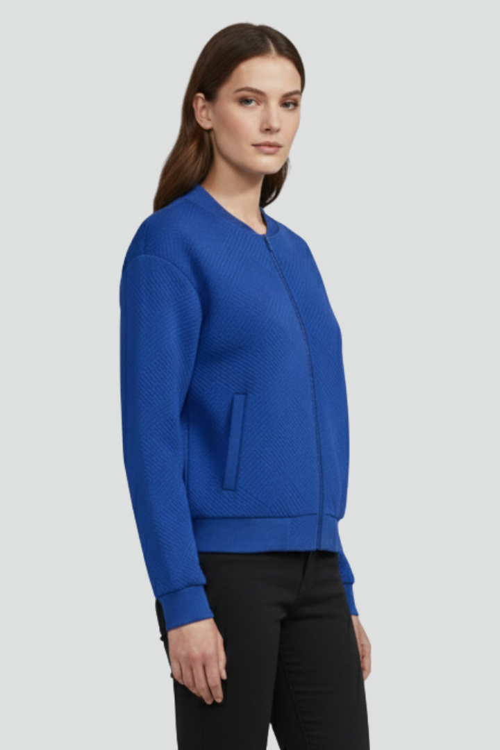 Skylar | Women's Lightweight Textured Jacket – Zip Front Long Sleeve Outerwear