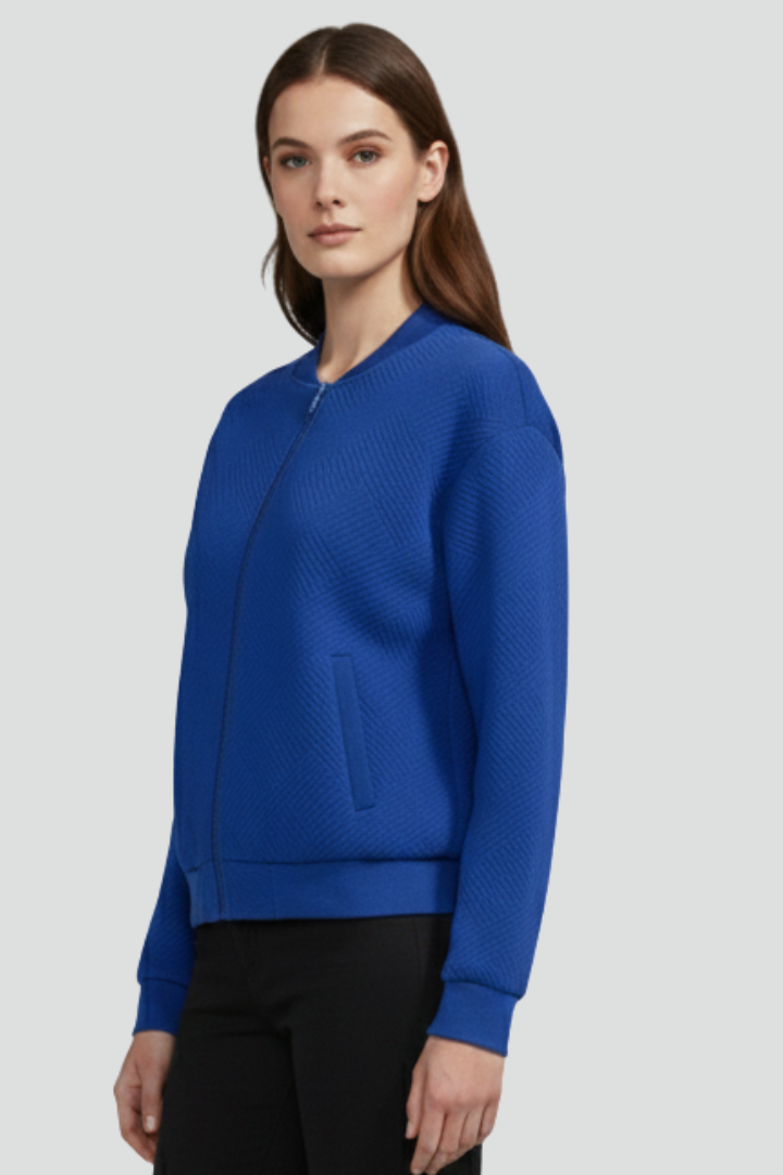 Skylar | Women's Lightweight Textured Jacket – Zip Front Long Sleeve Outerwear