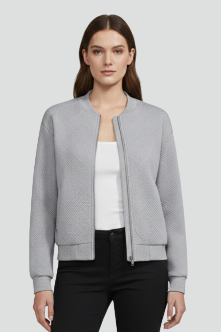 Skylar | Women's Lightweight Textured Jacket – Zip Front Long Sleeve Outerwear