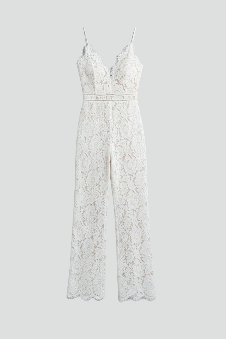 Solara | Women’s Lace V-Neck Jumpsuit – Sleeveless Elegant Evening Jumpsuit