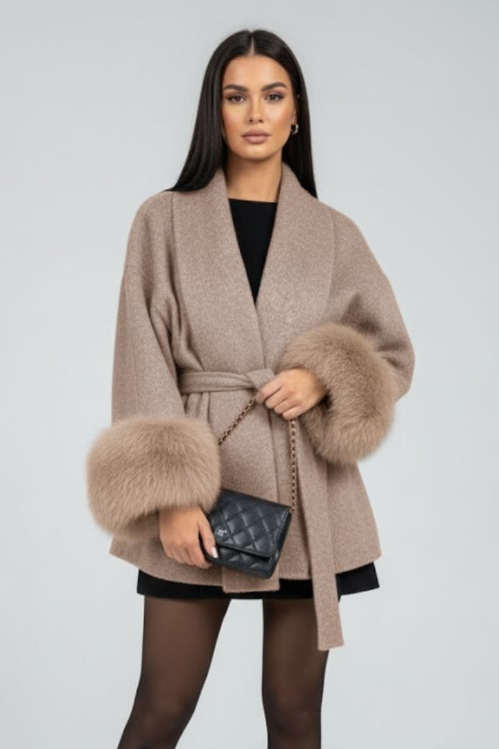 Sylvana | Women's Belted Full-Length Coat – Waist Tie, Longline Fit