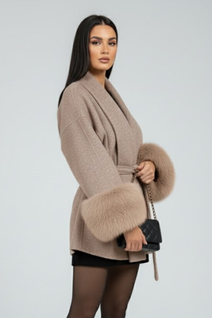 Sylvana | Women's Belted Full-Length Coat – Waist Tie, Longline Fit