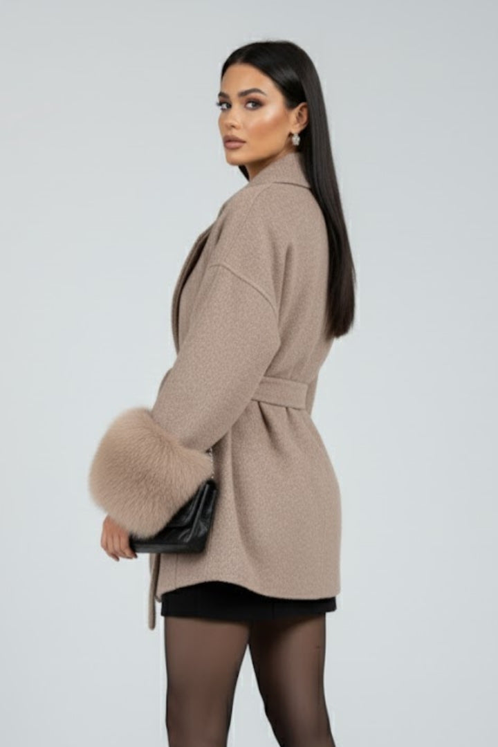 Sylvana | Women's Belted Full-Length Coat – Waist Tie, Longline Fit