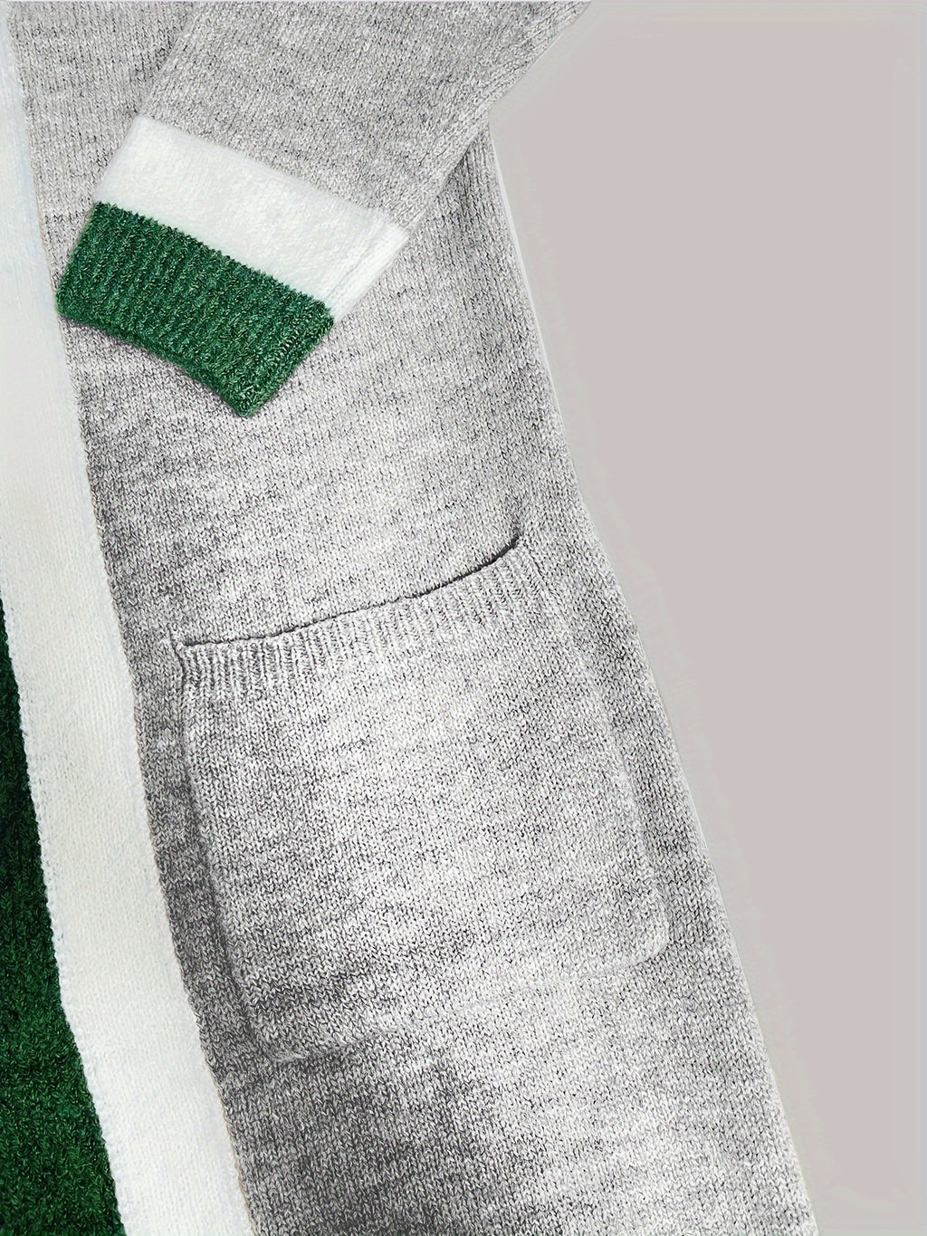 Sylvie | Women’s Long Knit Cardigan – Color-Block Open Front
