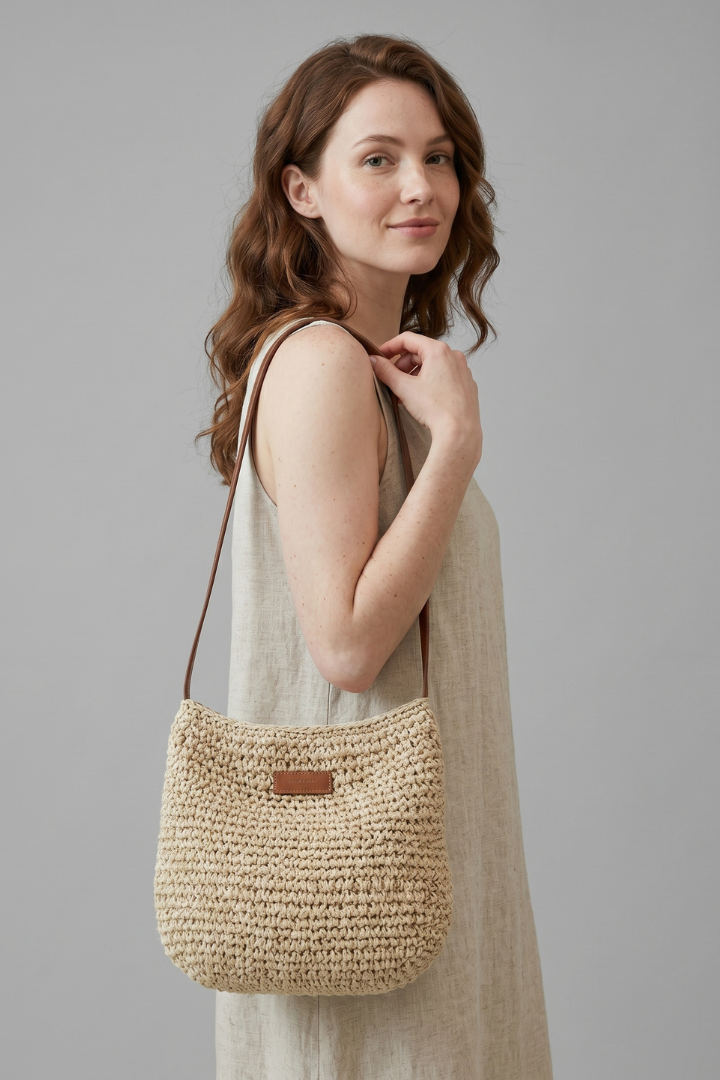 Tareen | Women’s Woven Shoulder Bag – Compact Crossbody Bag, Lightweight Summer Purse