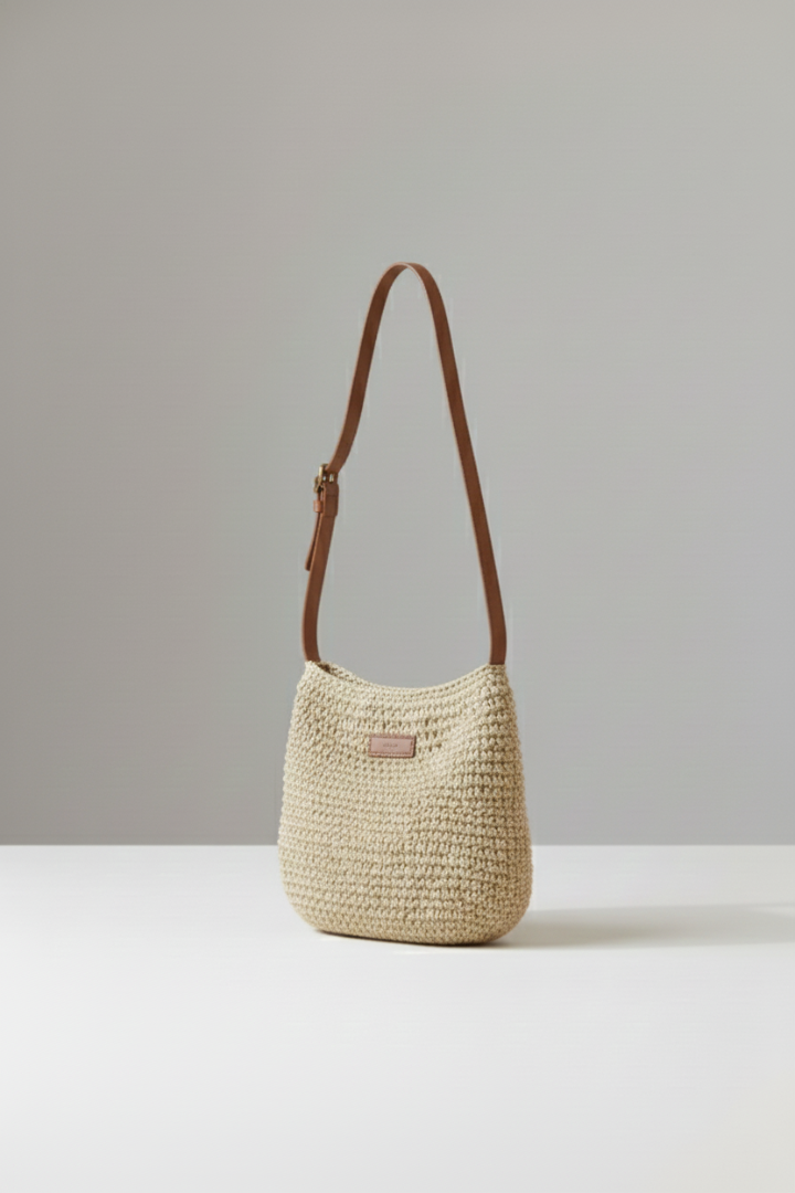 Tareen | Women’s Woven Shoulder Bag – Compact Crossbody Bag, Lightweight Summer Purse